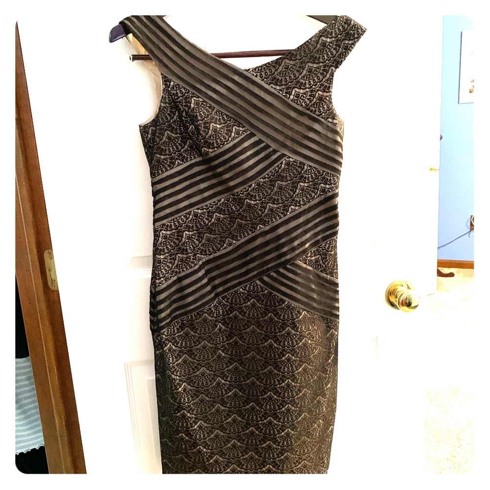 Black Dress with Nude Underlay